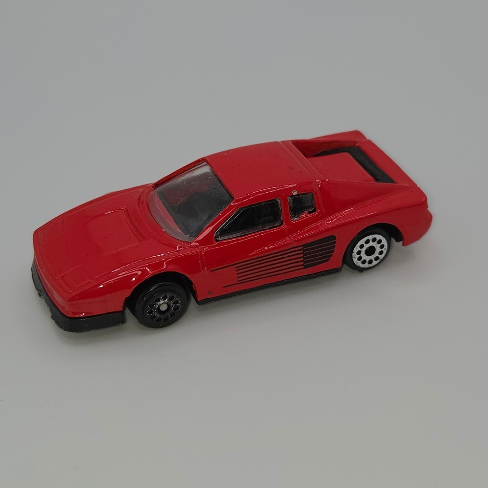 Vintage Red Testarossa Toy Car Plastic D 88 Retro Sports Car Model